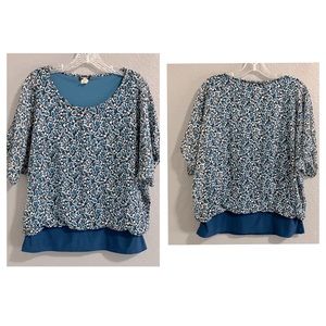 Standard USA mock 2 piece blouse